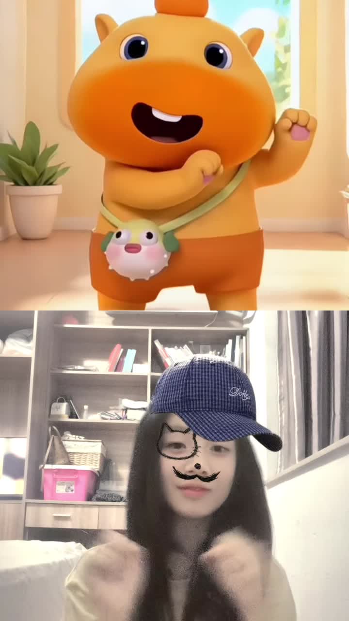 视频那头的崽崽的视频画面